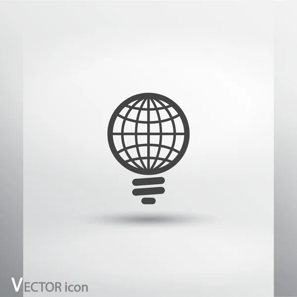 Global gloeilamp pictogram — Stockvector