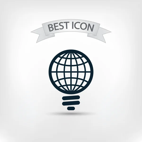 Icono de bombilla global — Vector de stock