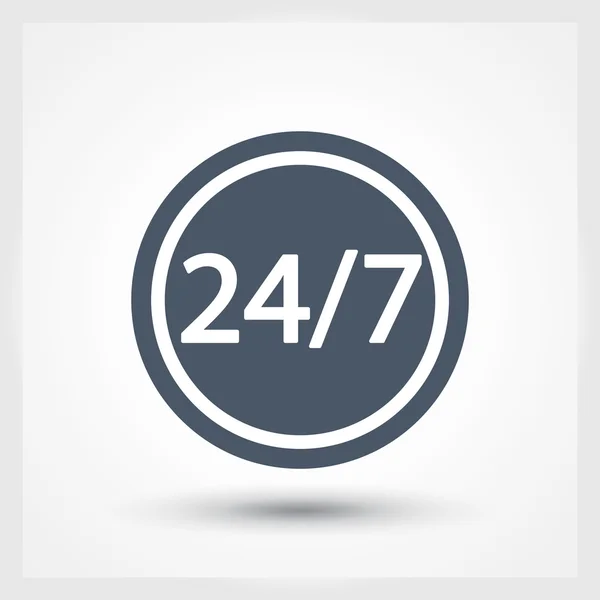 24 uur per dag en 7 dagen een week-pictogram. — Stockvector