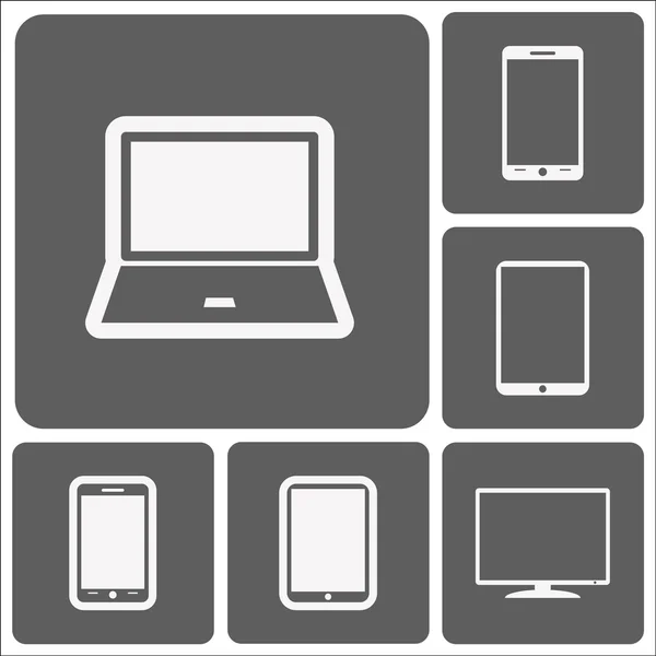 Set Electronic Device Icons — Stock Vector