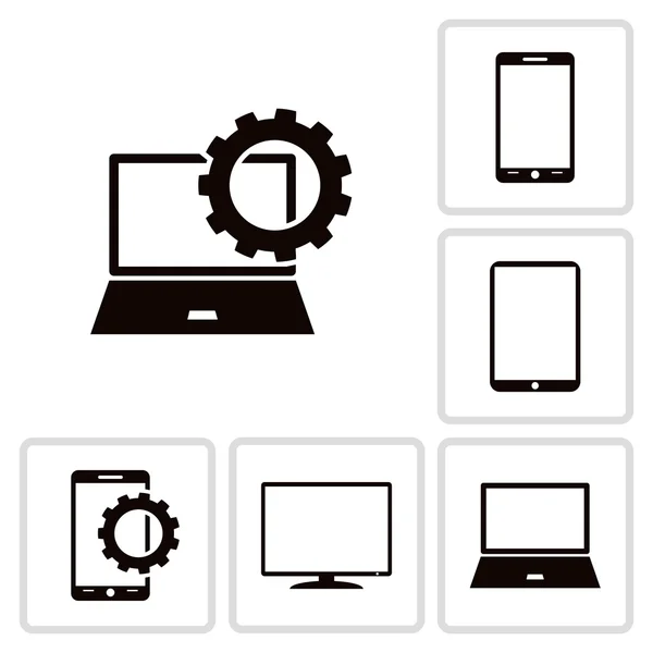 Aantal elektronische apparaten pictogram — Stockvector