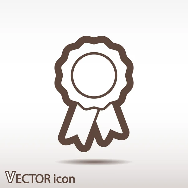Insignia con cintas icono — Vector de stock