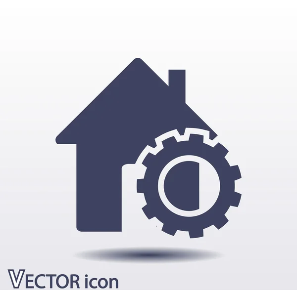 Casa plana icono . — Vector de stock