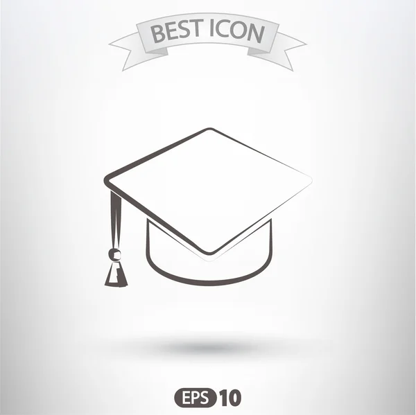 Graduatie cap pictogram — Stockvector