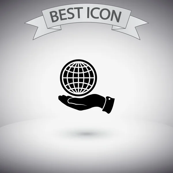 Globe Icon Design plat — Image vectorielle