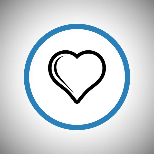 Hjärta ikon platt design — Stock vektor