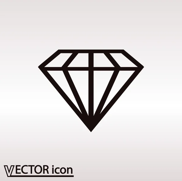 Diamante icono diseño plano — Vector de stock