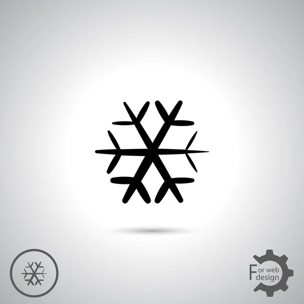 Copo de nieve icono plano — Vector de stock