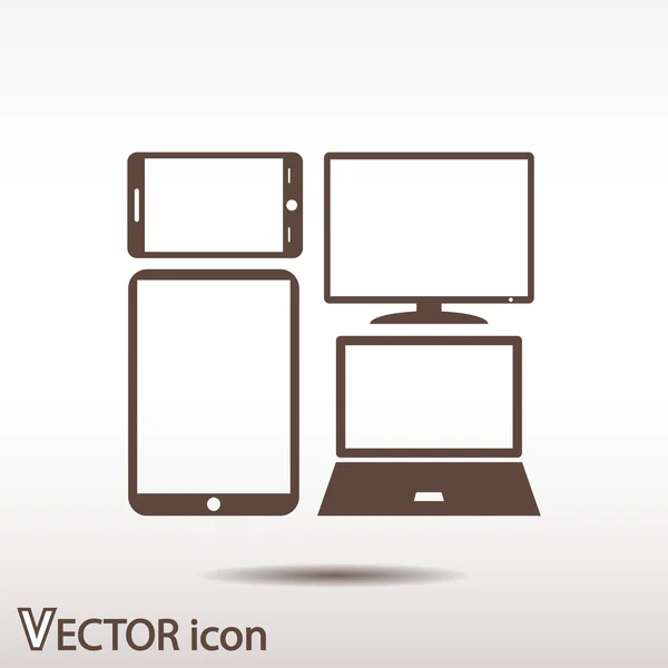 Conjunto de dispositivos eletrônicos ícone — Vetor de Stock