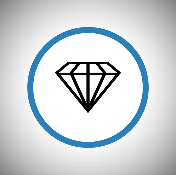 Icono plano de diamante — Archivo Imágenes Vectoriales