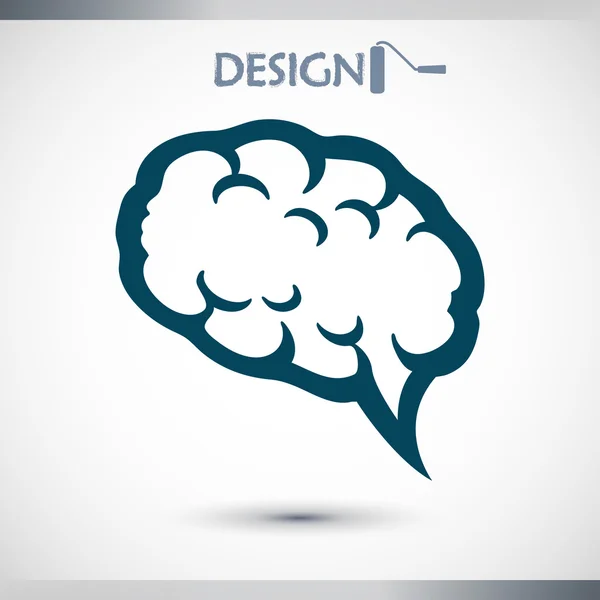 Icône du cerveau Style design plat — Image vectorielle