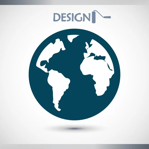 Icona del globo. Stile di design piatto — Vettoriale Stock