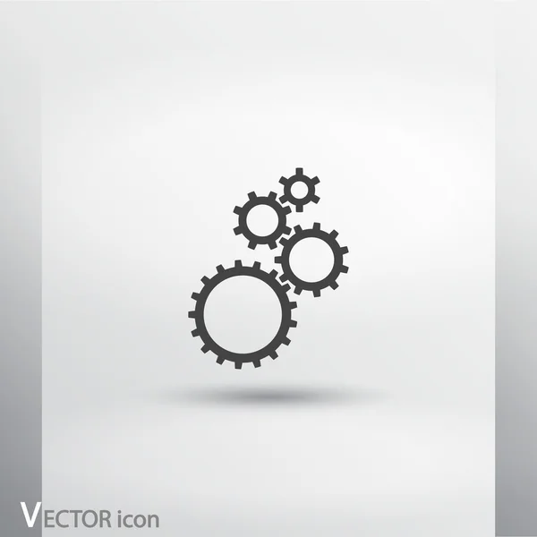 Gear icon. Flat design style — Stock Vector