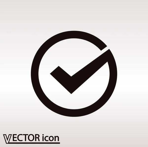 Confirma el icono. Estilo de diseño plano — Vector de stock