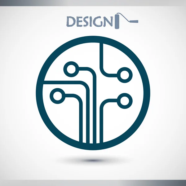 Printplaat, technologie pictogram — Stockvector