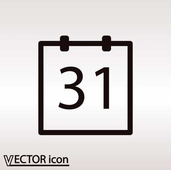 Kalendář Ikona plochý design styl — Stockový vektor