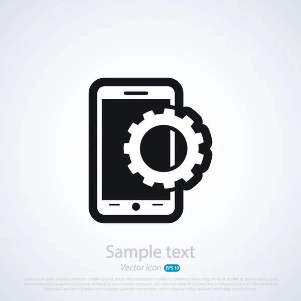 Smartphone y el icono de engranaje — Vector de stock