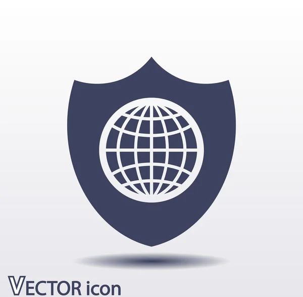 Icono de escudo. estilo de diseño plano — Vector de stock