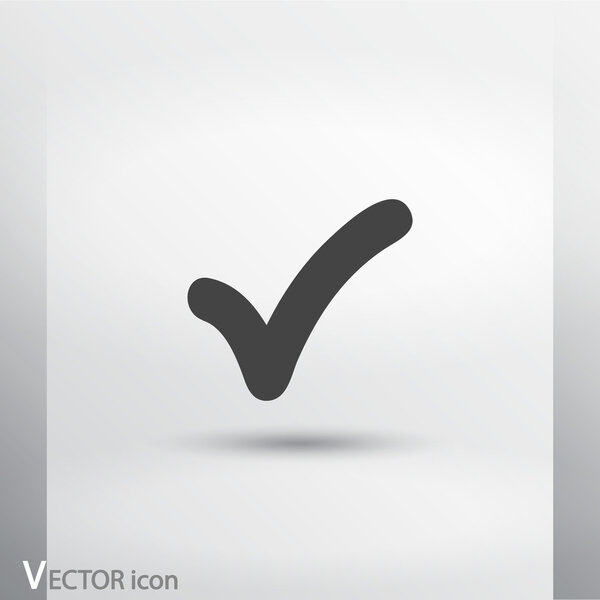 Confirm icon. Flat design style