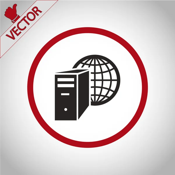 Pictogram van de server van de computer — Stockvector