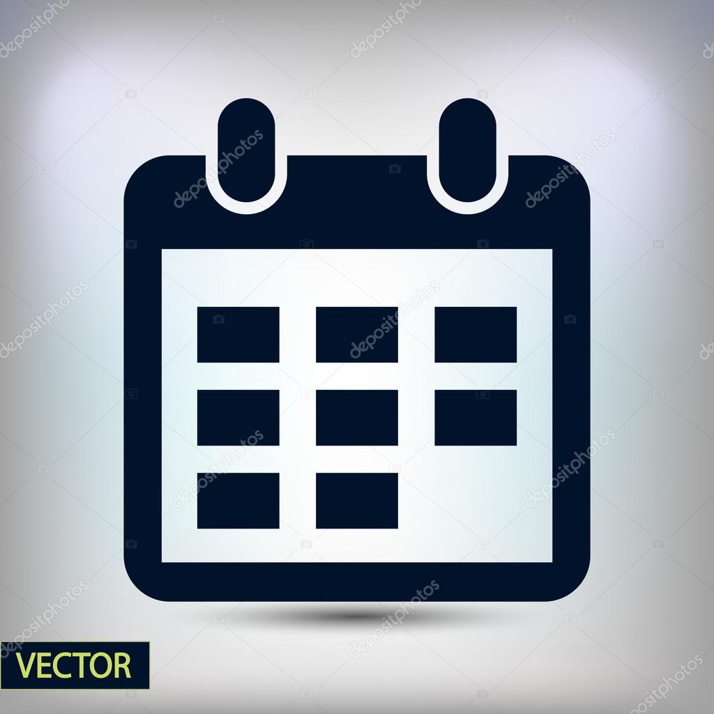 Calendar icon Flat design style