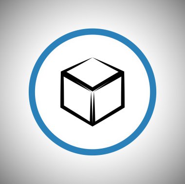 3D küp logo tasarım simgesi