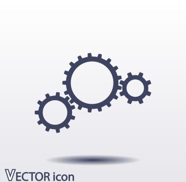 dişli simgesi. Düz tasarım biçimi