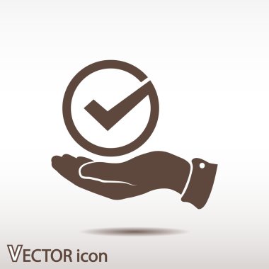 simge onaylayın. düz tasarım stil