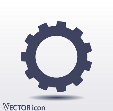 dişli simgesi. Düz tasarım biçimi