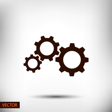 dişli simgesi. Düz tasarım biçimi