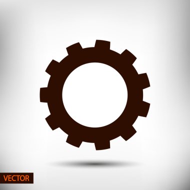 dişli simgesi. Düz tasarım biçimi