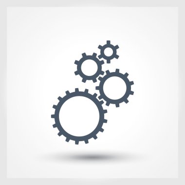 dişli simgesi. Düz tasarım biçimi