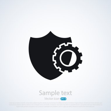 dişli ile kalkan güvenlik simgesi