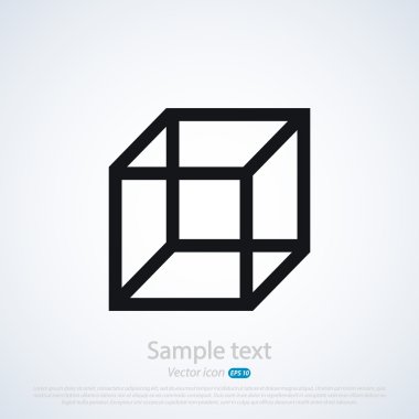 3D küp logo tasarım simgesi