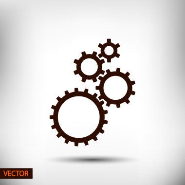 dişli simgesi. Düz tasarım biçimi