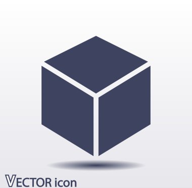 3D küp logo tasarım simgesi