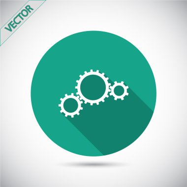 dişli simgesi. Düz tasarım biçimi
