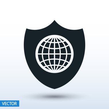 Kalkan simgesi. düz tasarım biçimi