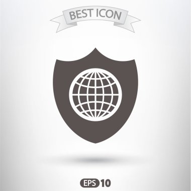 Kalkan simgesi. düz tasarım biçimi