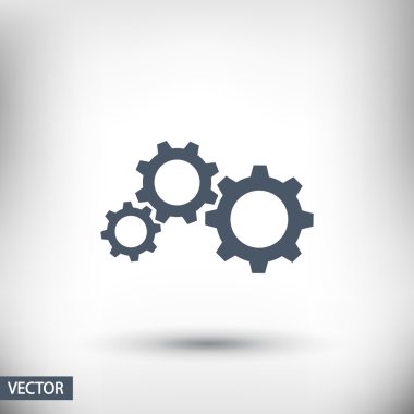 dişli simgesi. Düz tasarım biçimi