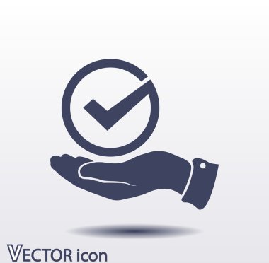 simge onaylayın. düz tasarım stil