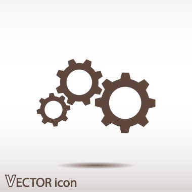 dişli simgesi. Düz tasarım biçimi