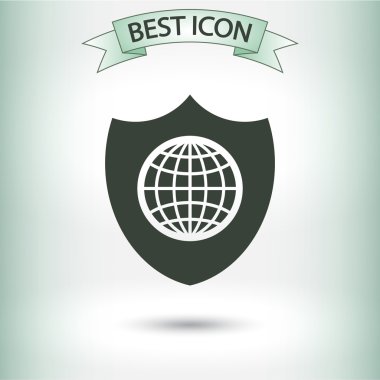 Kalkan simgesi. düz tasarım biçimi