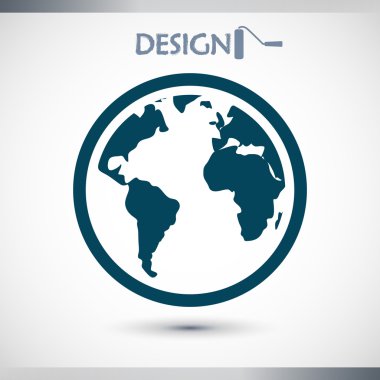 Küre simgesi. Düz tasarım stili