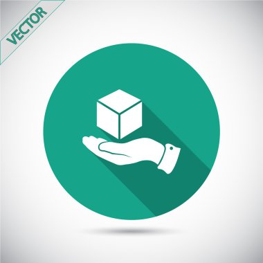 3D küp logo tasarım simgesi