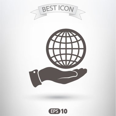 Küre simgesi düz tasarım