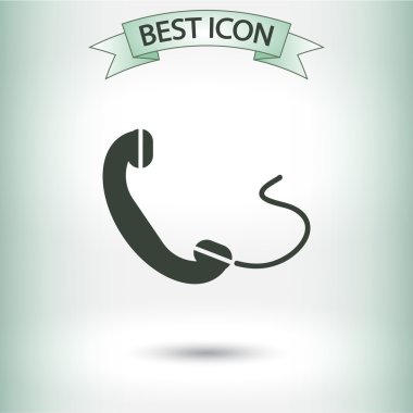 telefon, düz simgesi