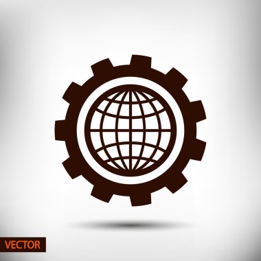 Küre simgesi. Düz tasarım stili