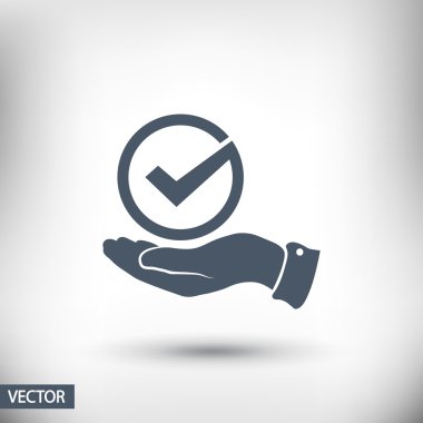 simge onaylayın. düz tasarım stil