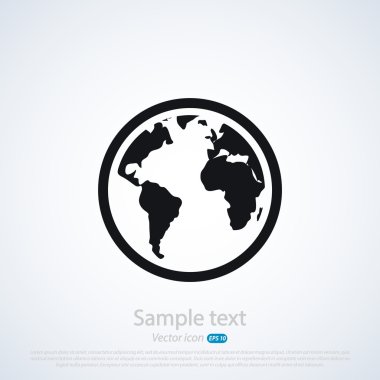 Küre simgesi. Düz tasarım stili